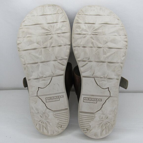 Merrell Brown Leather Flip Flop Buckle Sandal Women's 6 - Picture 8 of 9